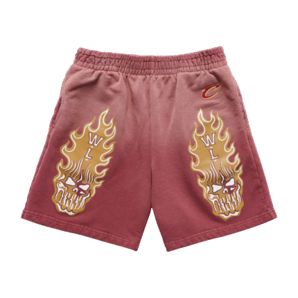 Warren Lotas Cleveland Cavaliers Flaming Skull Shorts