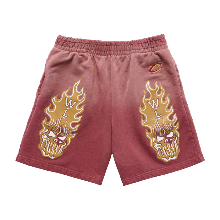 Warren Lotas Cleveland Cavaliers Flaming Skull Shorts