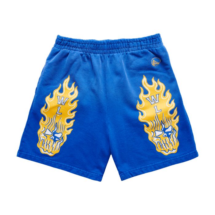 Warren Lotas Golden State Warriors Flaming Skull Shorts