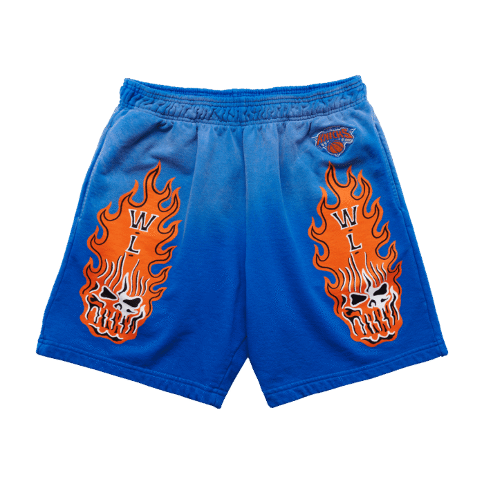 Warren Lotas New York Knicks Flaming Skull Shorts
